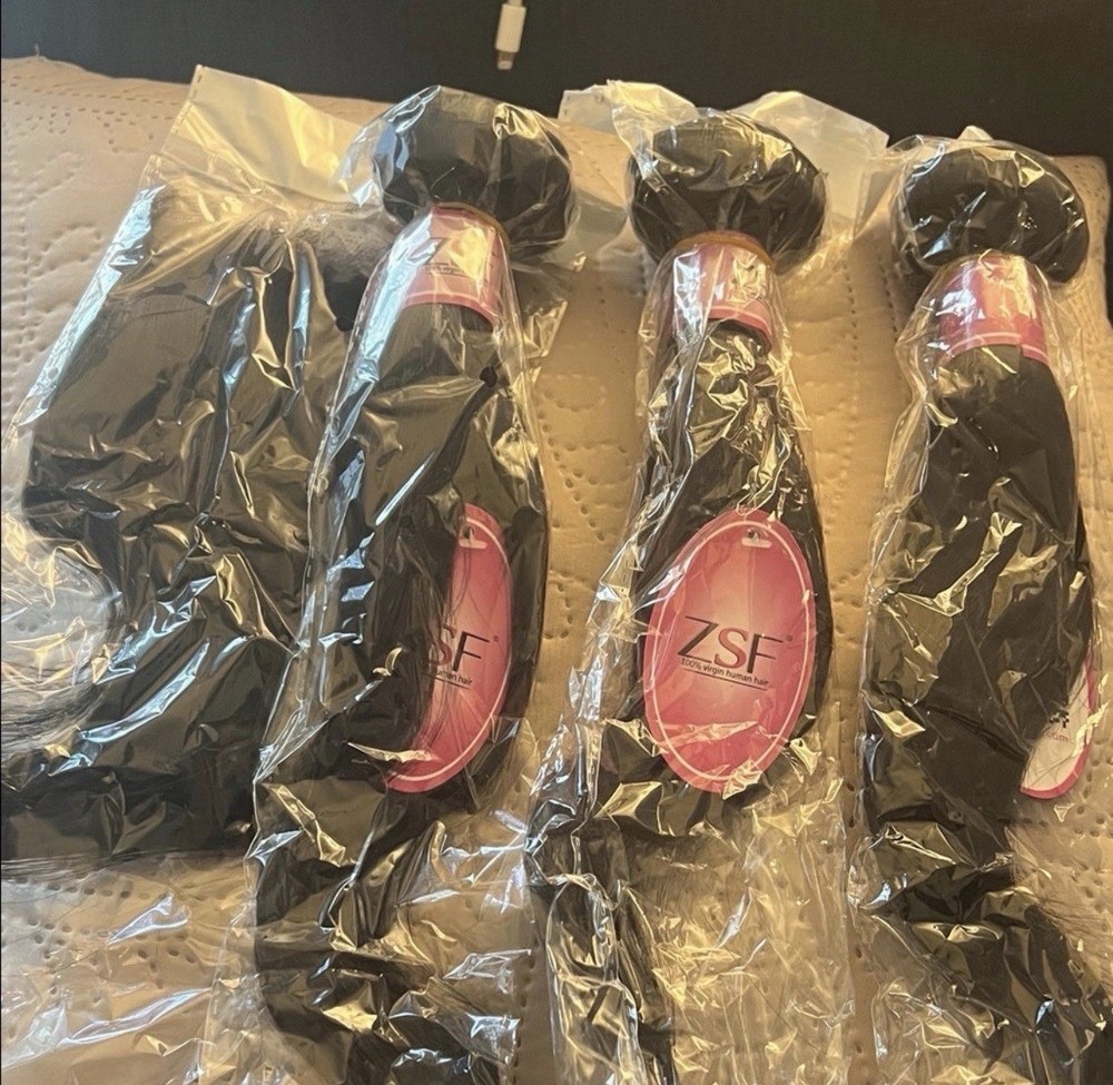 ZSF Human Hair Weft Extensions Black Hair Extension Set Bundle