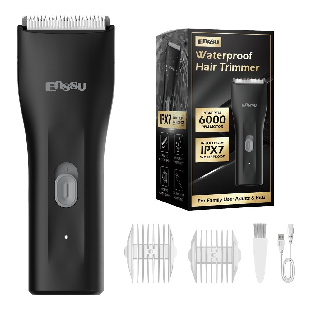 Cordless Men's Hair Clippers & Waterproof Beard Trimmer with Ceramic Blades
