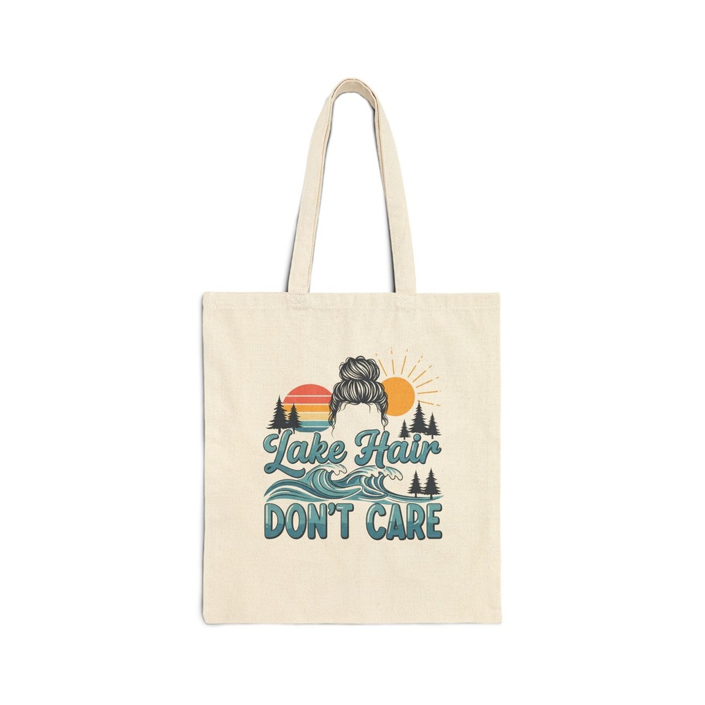 Lake Hair Don’t Care Tote Bag for Beach Days Books and Snacks