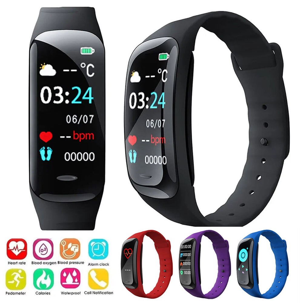 Fitness Activity Tracker Blood Pressure Heart Rate Sport Fitbit Smart Watch 2024