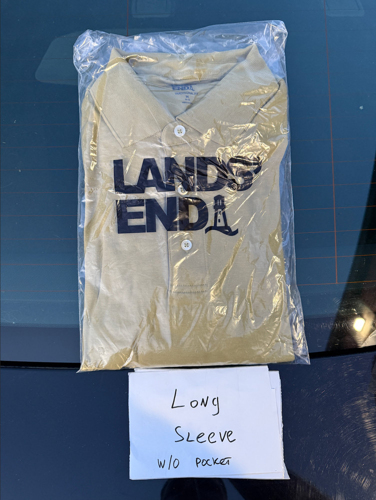 Lands' End Men's Long Sleeve Interlock Cotton Polo Shirt Simple Olive M-XL Regul