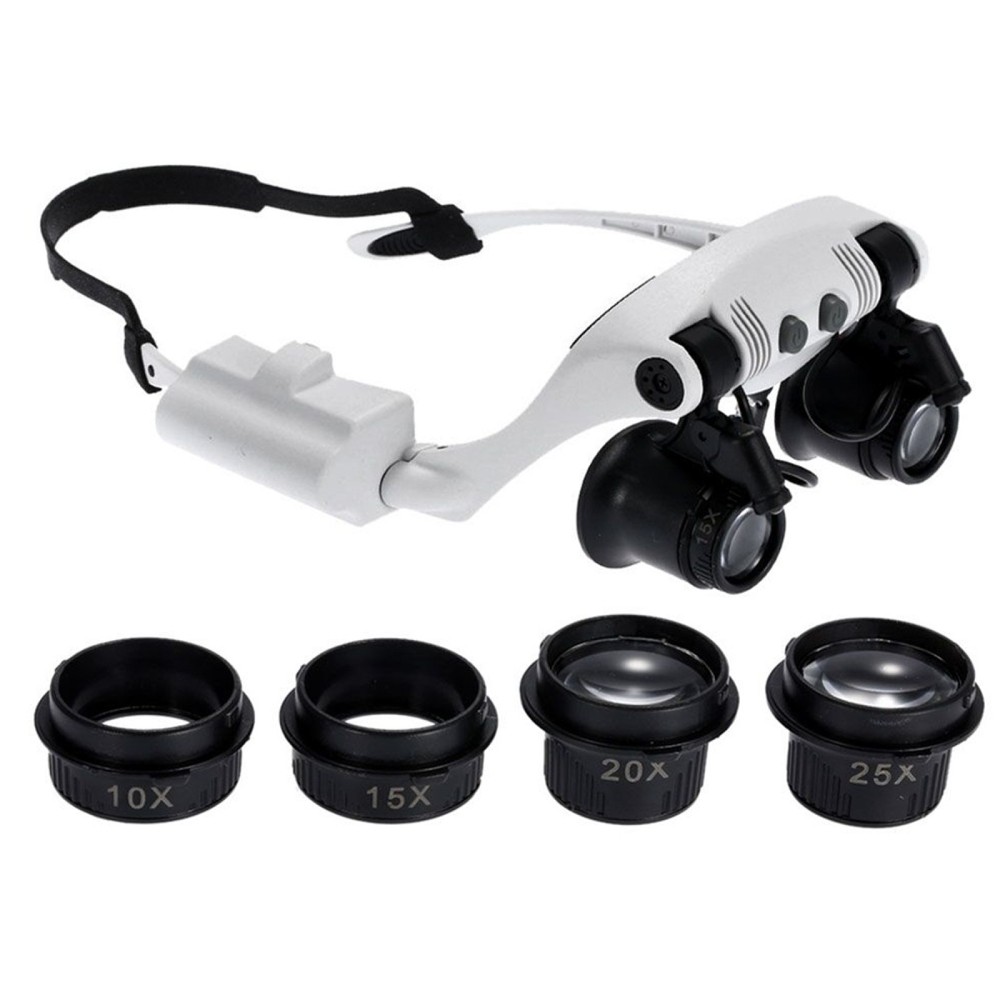 LED Magnifying Glasses with 8 Lenses & Light for Jewelry Watch Repair-image