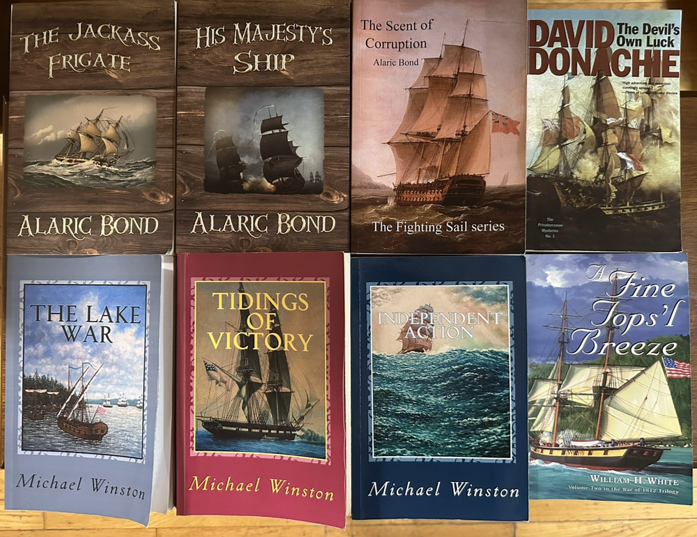 8 FIGHTING SAIL BOOKS Alaric Bond Winston Kinkaid Donachie White Navy FREE SHIP