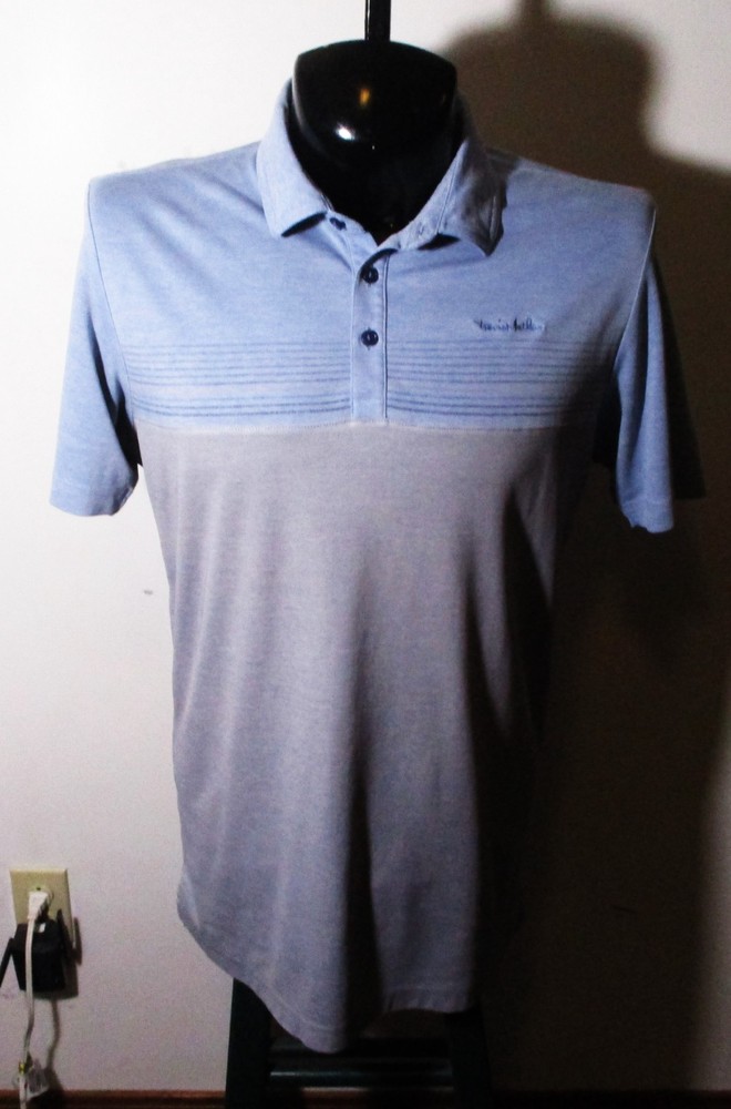 TRAVIS MATHEW Blue Gray Short Sleeve Polo Shirt Men's Size L
