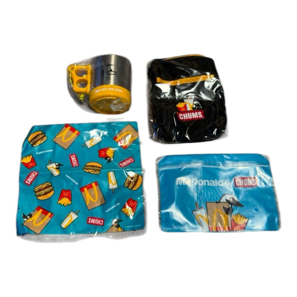 McDonald's CHUMS Shoulder Bag Stainless Mug Cloth Pouch Set Lucky Bag Japan Blue