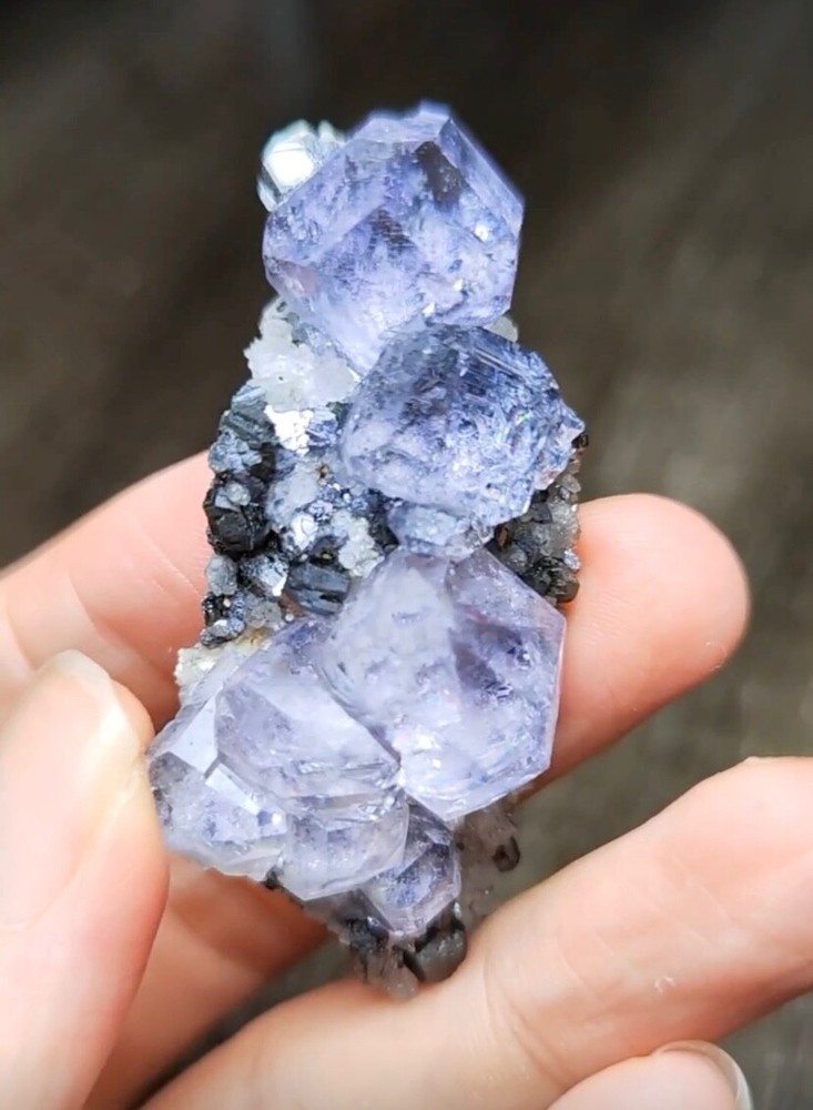 Natural blue transparent fluorite crystal specimen from Fujian China