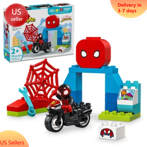 LEGO DUPLO Marvel Spins Motorcycle Adventure Building Toy Set 10424