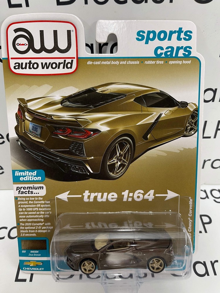 AUTO WORLD 2020 Chevy Corvette Zeus Bronze 1:64 Diecast Sports Car Model