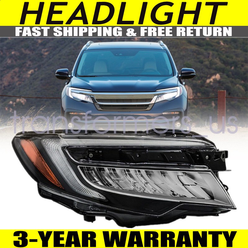 Right Headlight Full LED Headlamp For 2019-2022 Honda Pilot 2019-2021 Passport
