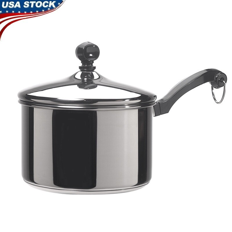 Stainless Steel 2 Quart Saucepan with Lid Induction Oven Dishwasher Safe