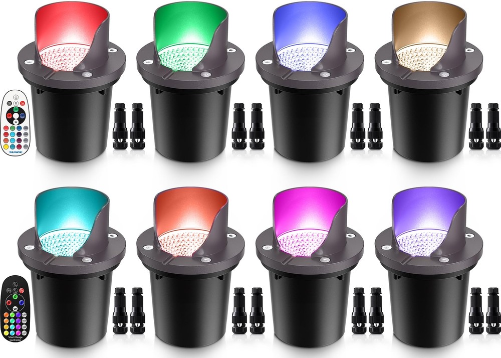 12W Low Voltage RGB Color-Changing LED Landscape Lights for Outdoor Use