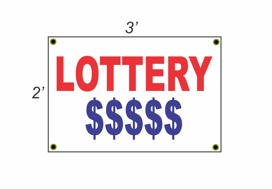 New 2x3 Red White & Blue Lottery Banner Sign with Discount Size & Price