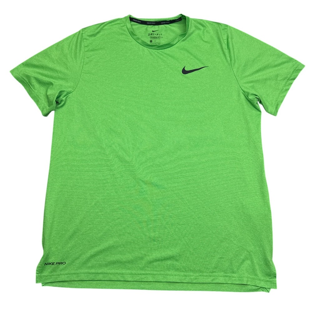 Nike Dri-Fit Tee Shirt Mens Size Medium Green Crew Neck Athletic Sportswear