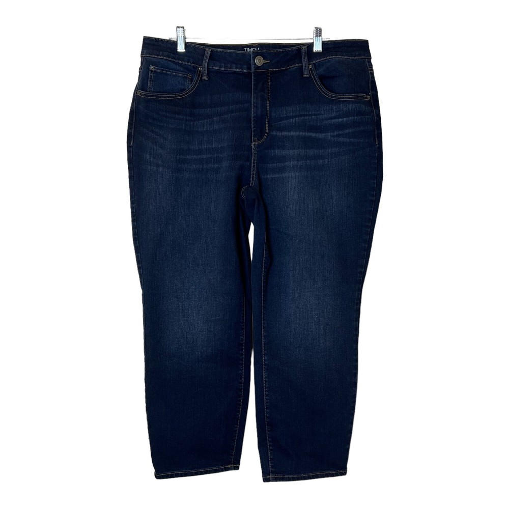 Time And Tru Womens Size 20 Petite Straight High Rise Dark Wash Jeans