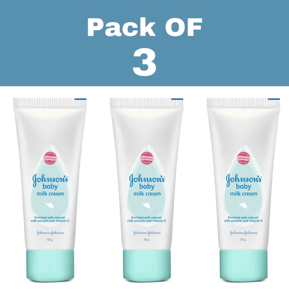 Johnson's Baby Milk Cream with Vitamin E 50g - Pack of 3