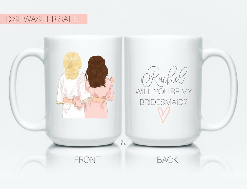 Bridesmaid Proposal Mugs Custom Portrait Bridal Party Mug Maid Of Honor Mug