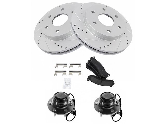 Front Brake Pad Rotor Wheel Hub Kit Compatible with Chevrolet Express 1500 2003-2008 Models Including 63RFSG