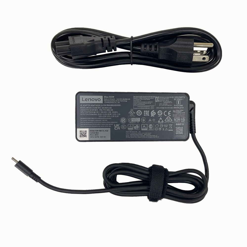 Genuine 65W 20V 3.25A USB-C Type-C Adapter Laptop Charger For Lenovo Yoga 5 pro
