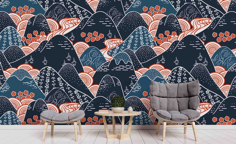3D Japanese Style Landscape Pattern Wall Murals Wallpaper Murals Wall Sticker