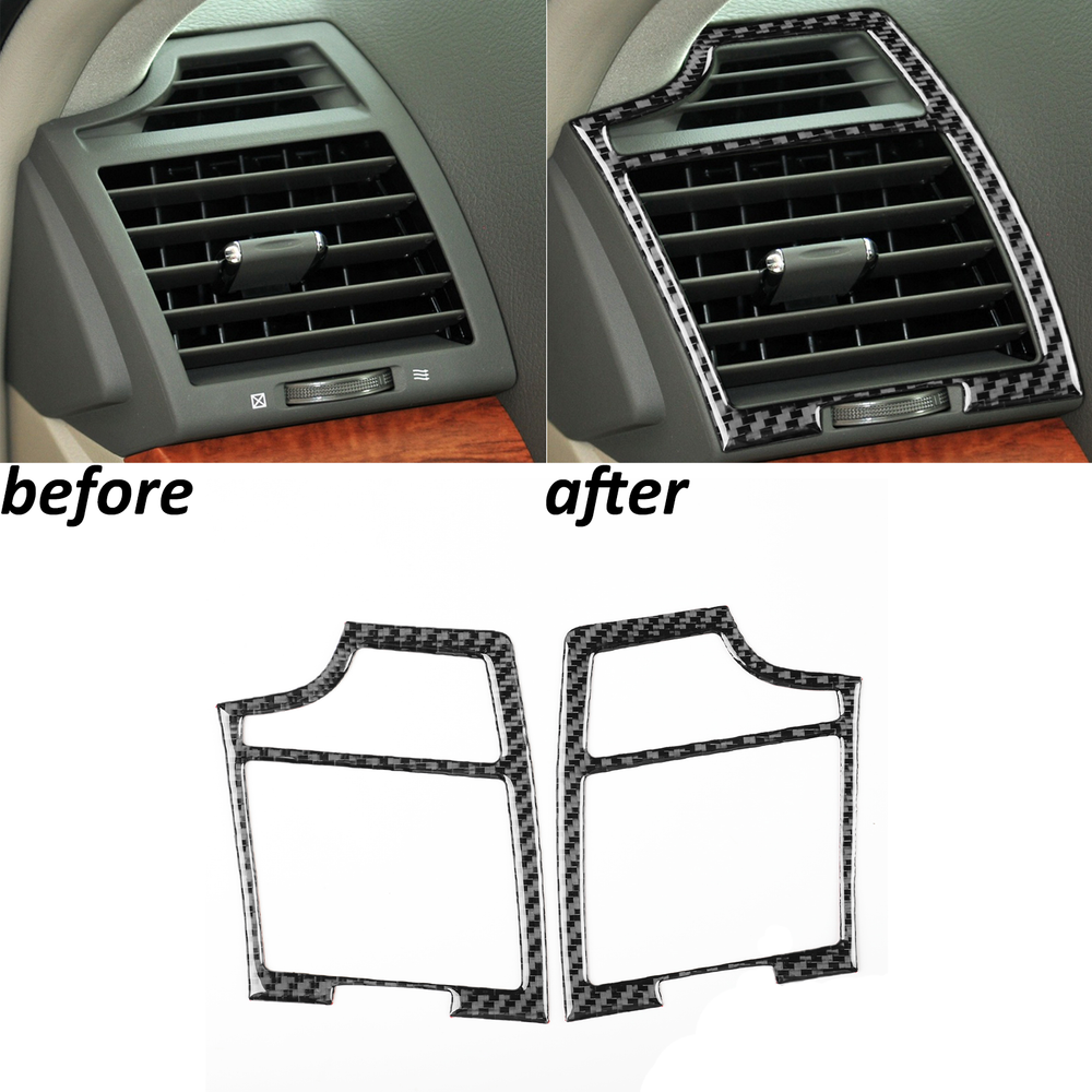Real Carbon Fiber Dashboard Side Air Vent Outlet Trim For Toyota Camry 2006-2011