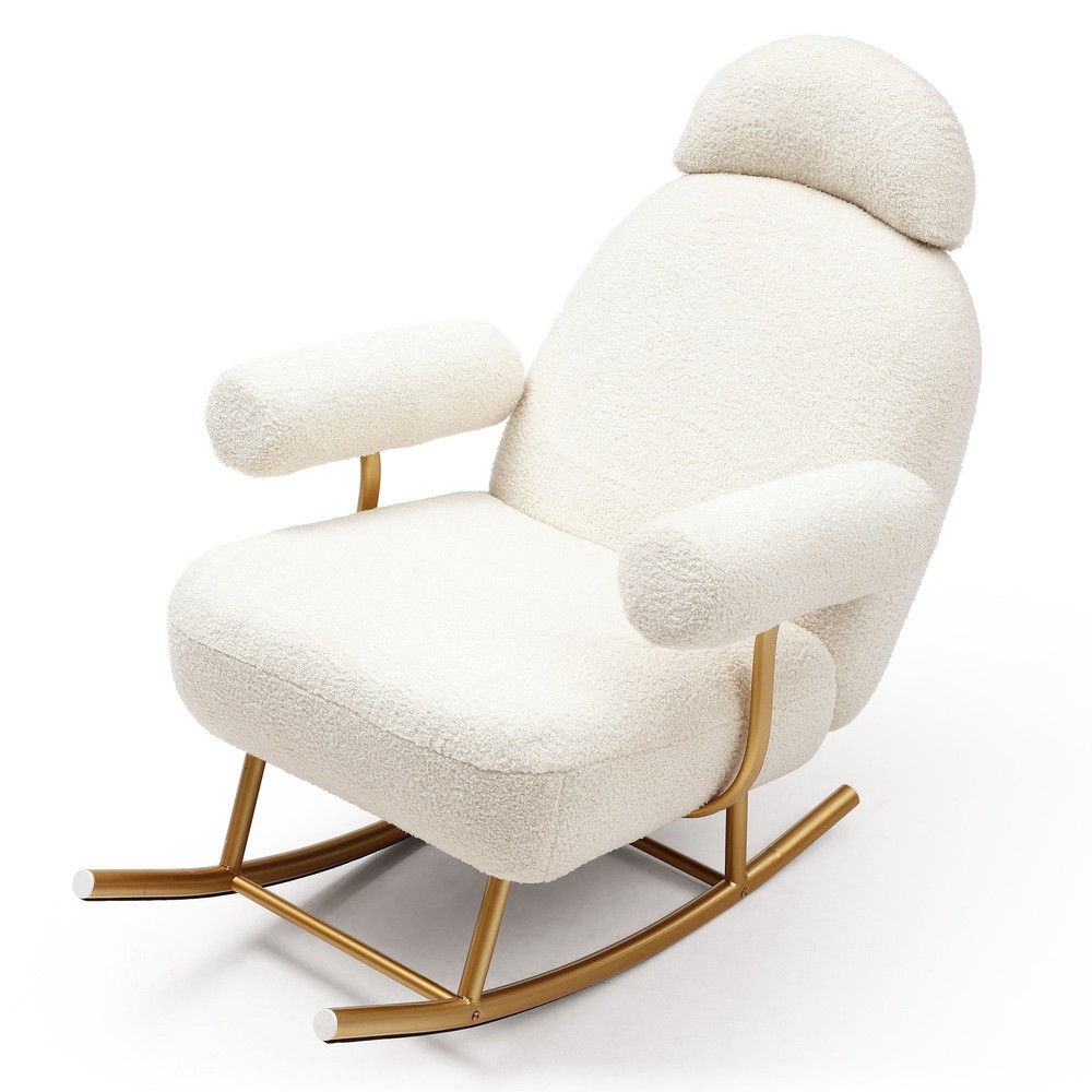 Modern Sherpa Rocking Chair | Nursery & Living Room