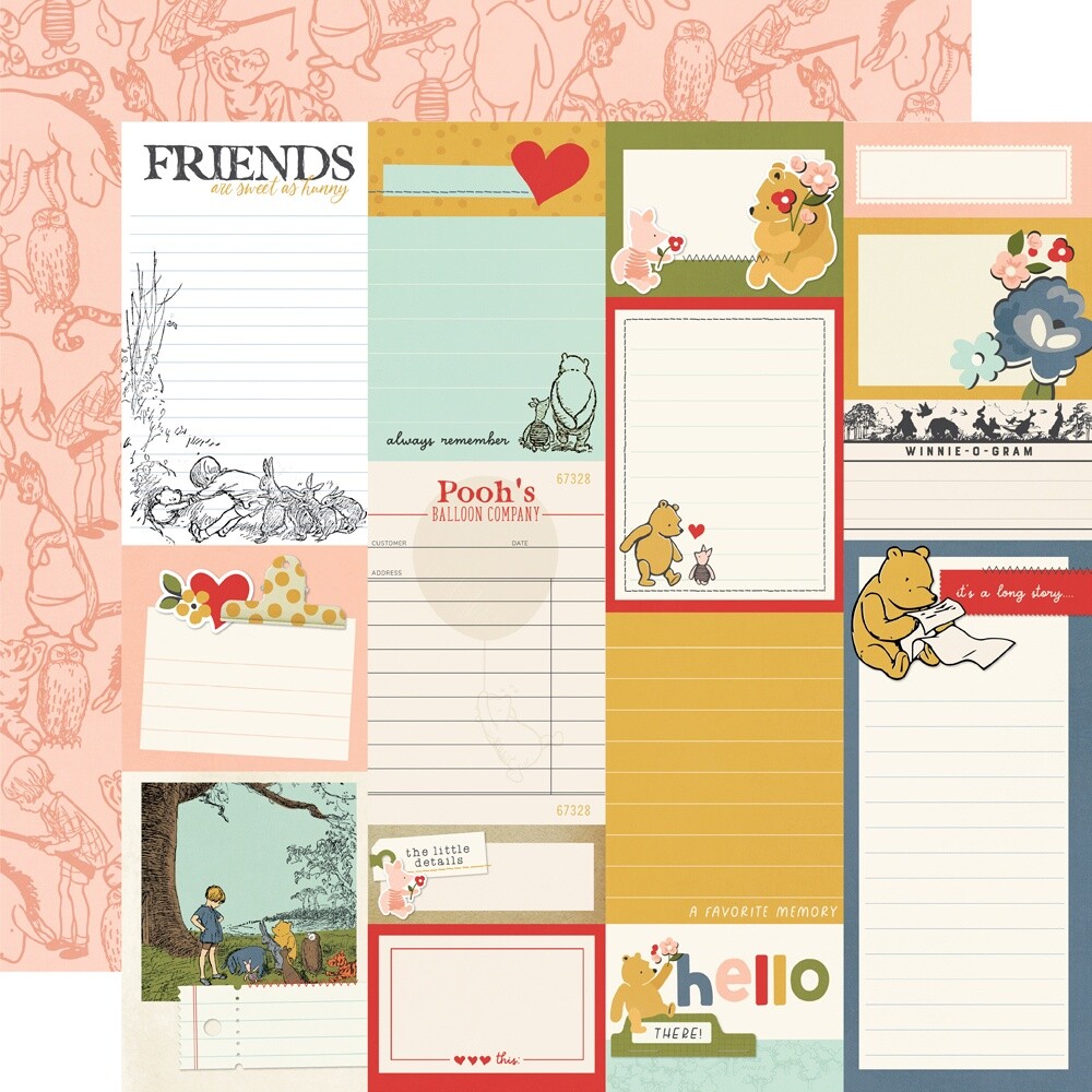 Say Cheese Classic Pooh Double-Sided Cardstock 12