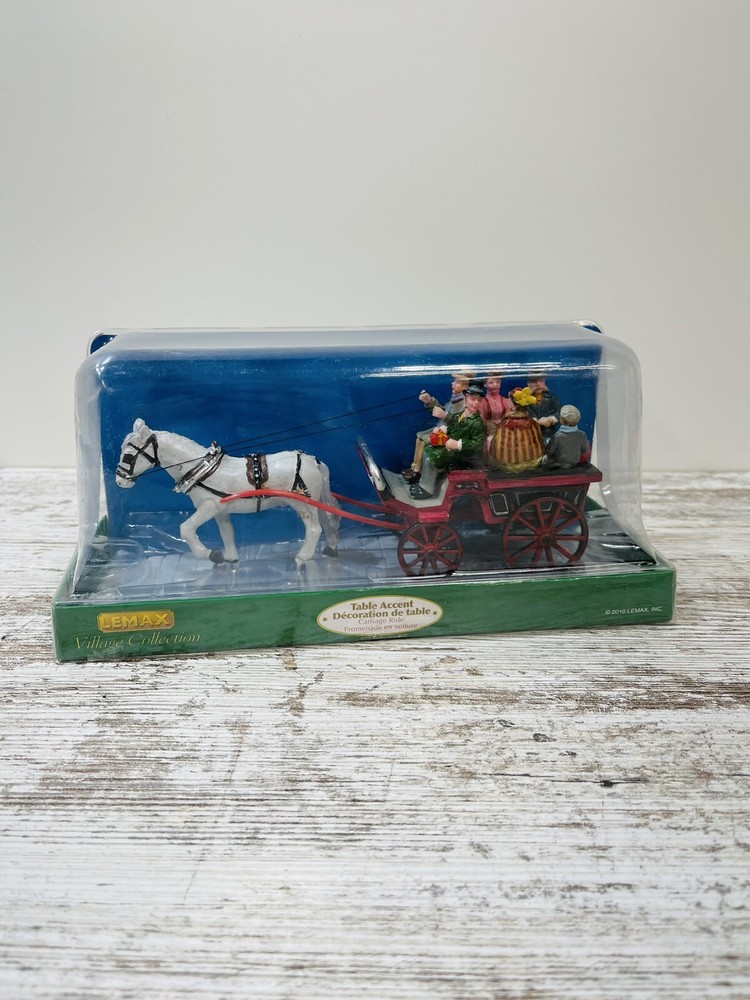Lemax Victorian Holiday Town Horse Carriage Ride Christmas Village 3841 2010