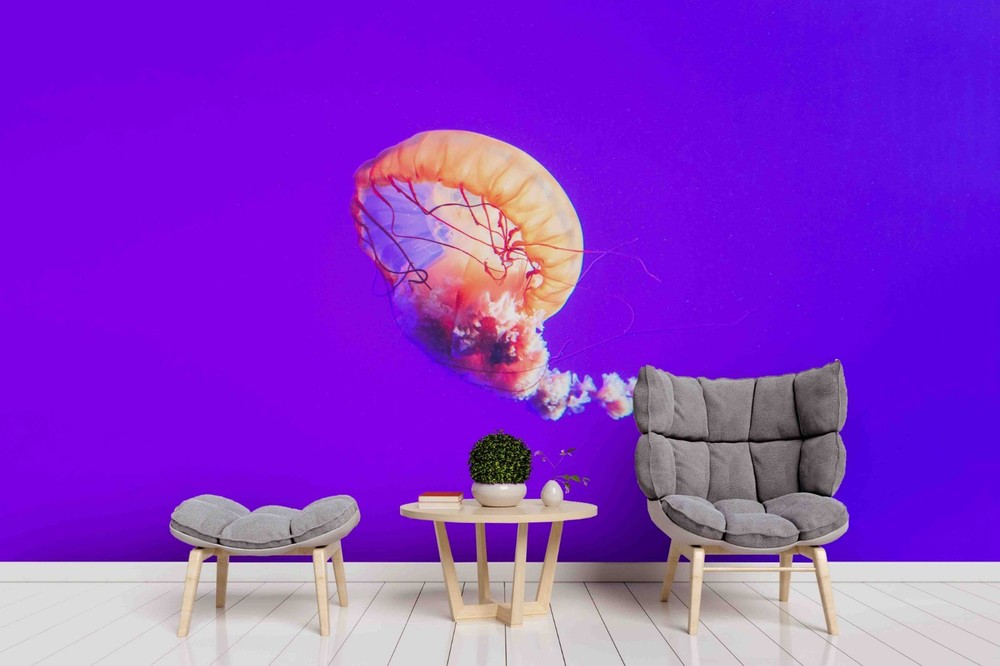 3D Jellyfish Close-up Wall Murals Wallpaper Murals Wall Sticker