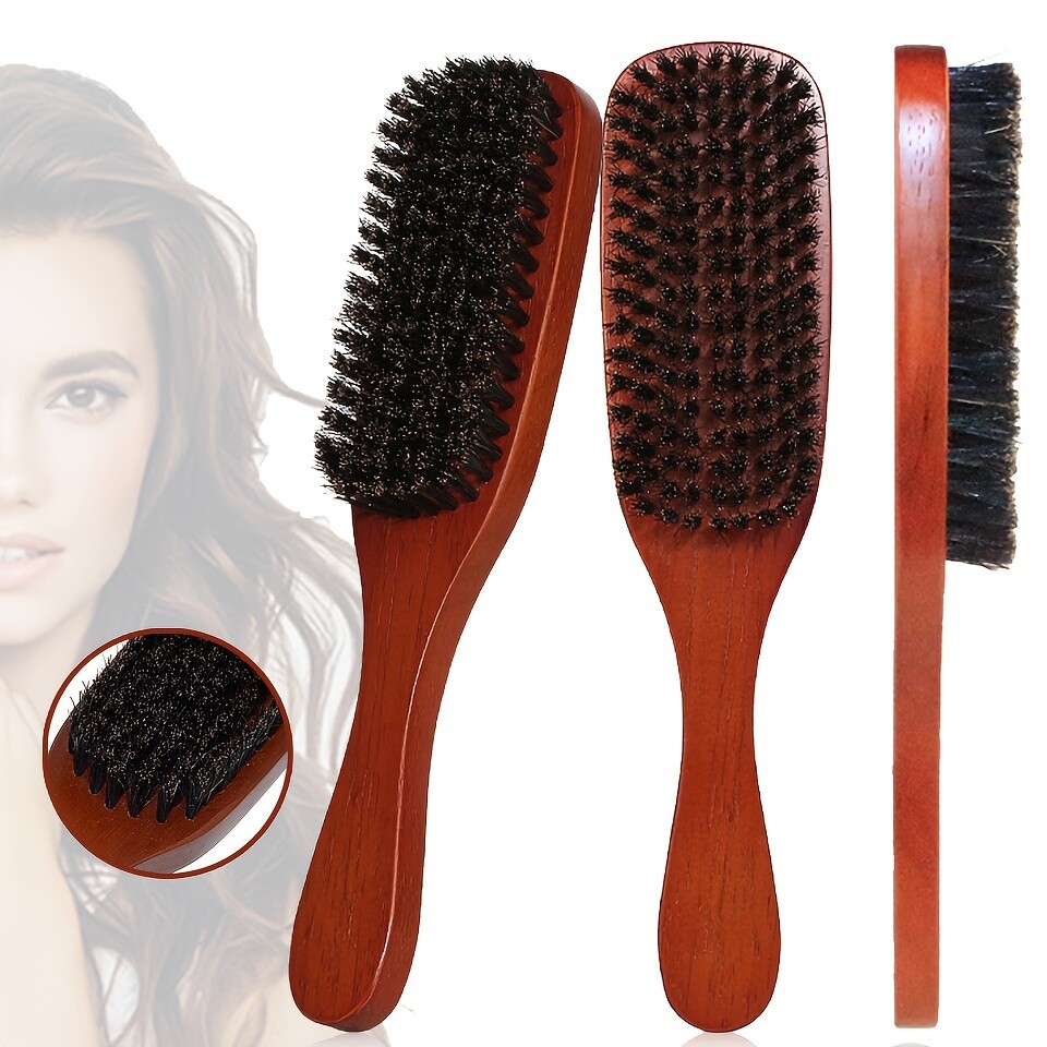 Premium Wooden Bristle Brush for Sleek Frizz-Free Hair Styling for Men & Women