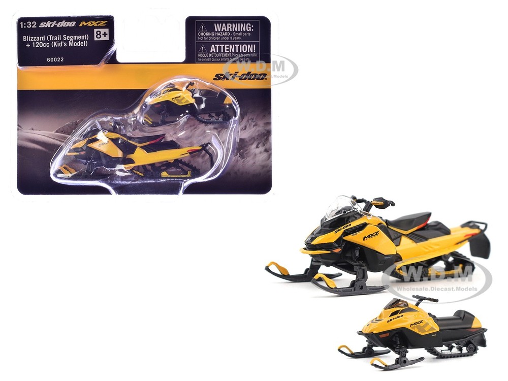 SKI-DOO MXZ BLIZZARD & MXZ 120CC SET OF 2 SNOWMOBILES 1/32 BY BRP MODELS 60022