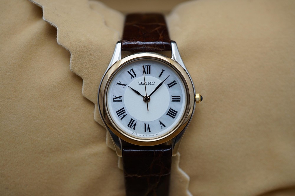 Seiko Exceline SWDL162 4J41 Roman Numeral Pearled Dial Ladies Quartz Watch