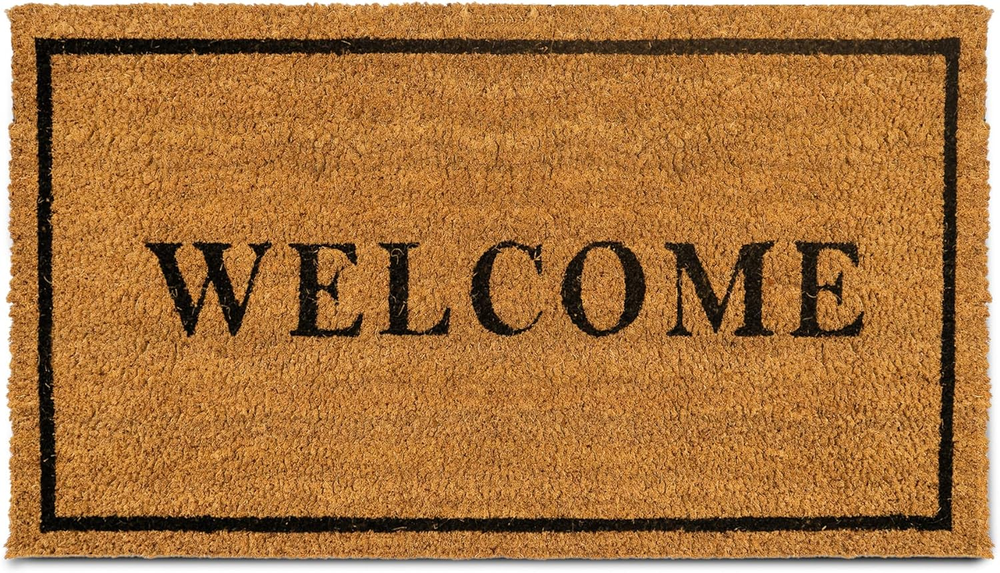 17.5”X30” Size Welcome Doormat Coco Coir Door Mat with Heavy Duty Backing