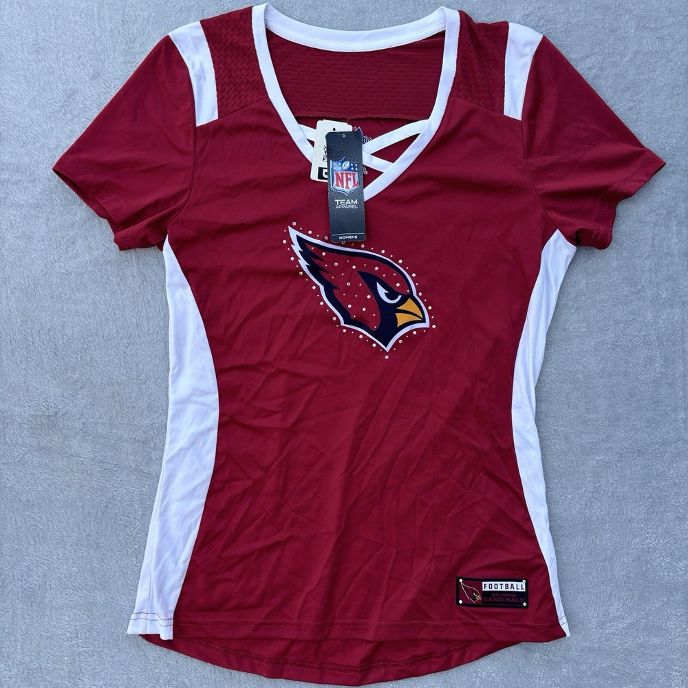 Arizona Cardinals Officially Licensed Majestic Draft Me V Neck Tee Women’s Large