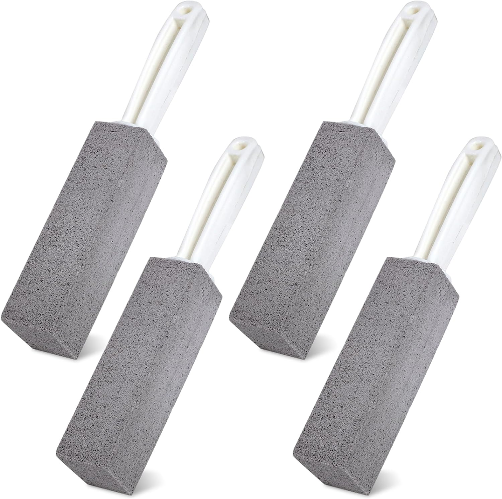 4-Pack Long-Handle Pumice Stones for Toilet Bowl Cleaning