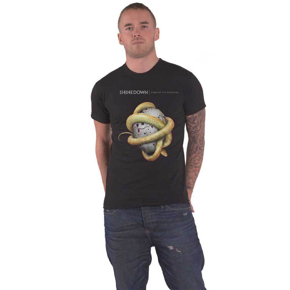 Shinedown Clean Threat Band Logo Official Men's Black T-Shirt