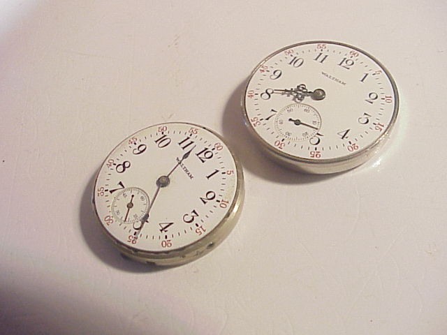 Lot of 2 Waltham Pocket Watch Movements & Dials