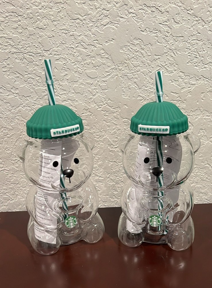 2PK 2026 Glass Starbucks Bearista Bear Cold Cup Holiday Limited Edition