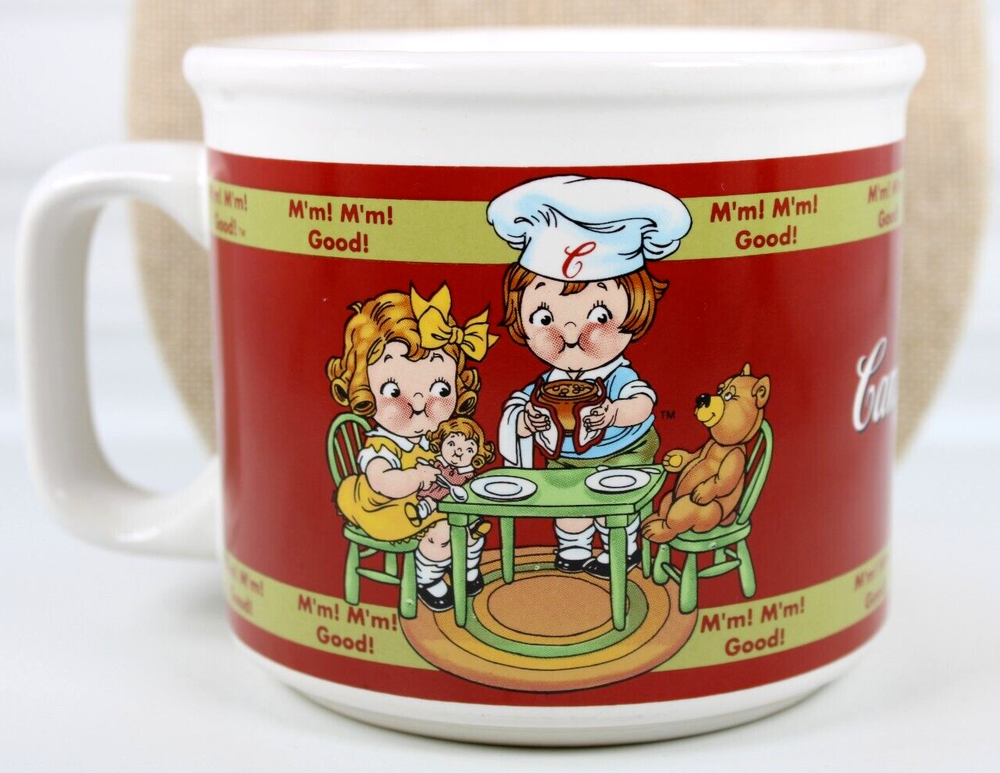 VINTAGE CAMPBELLS SOUP COFFEE OR SOUP MUG CUP 16 OZ 1998 W HANDLE M'M! M'M! GOOD