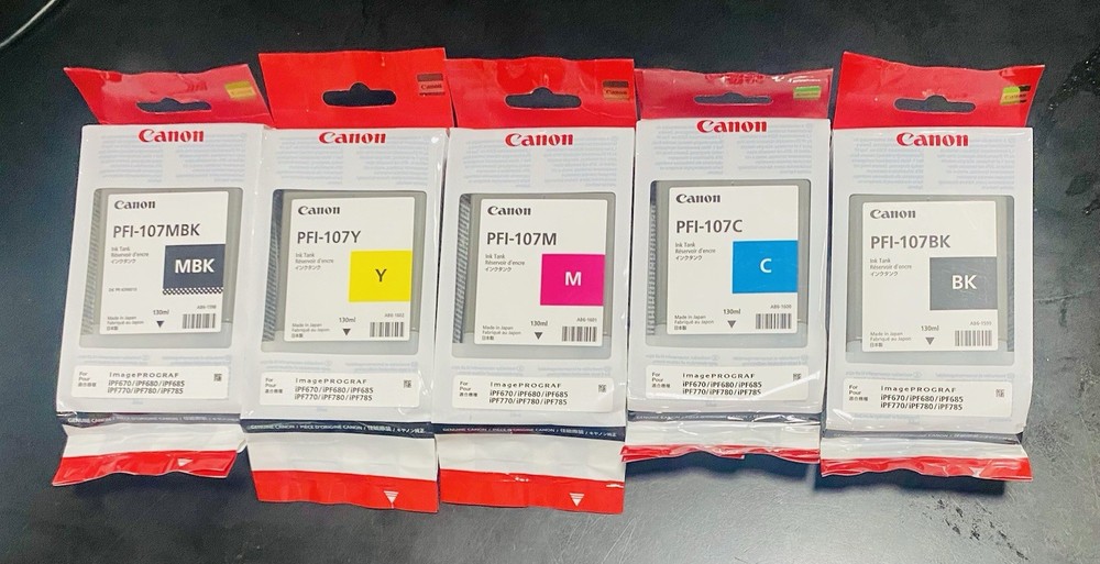Canon PFI-107  Multi-Pack Black Matte Black Cyan Magenta Yellow Ink Cartridges