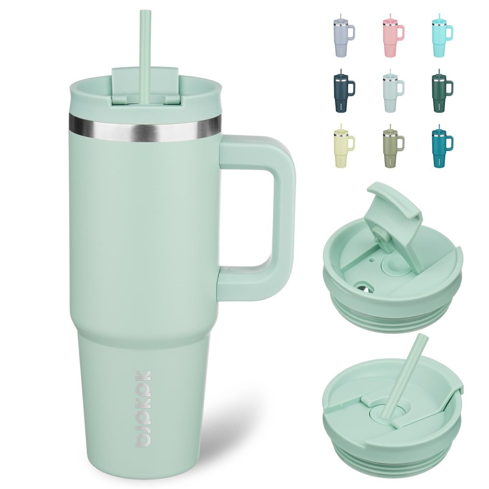 Insulated Tumblers With Handle And Straw 30 oz Stainless Steel Tumbler Cups W...