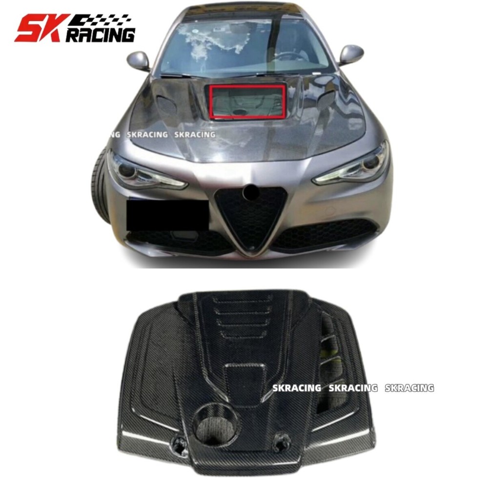 Real Carbon Fiber For 2017-2023 Alfa Romeo Giulia Rear Engine Bay Cover BodyKit