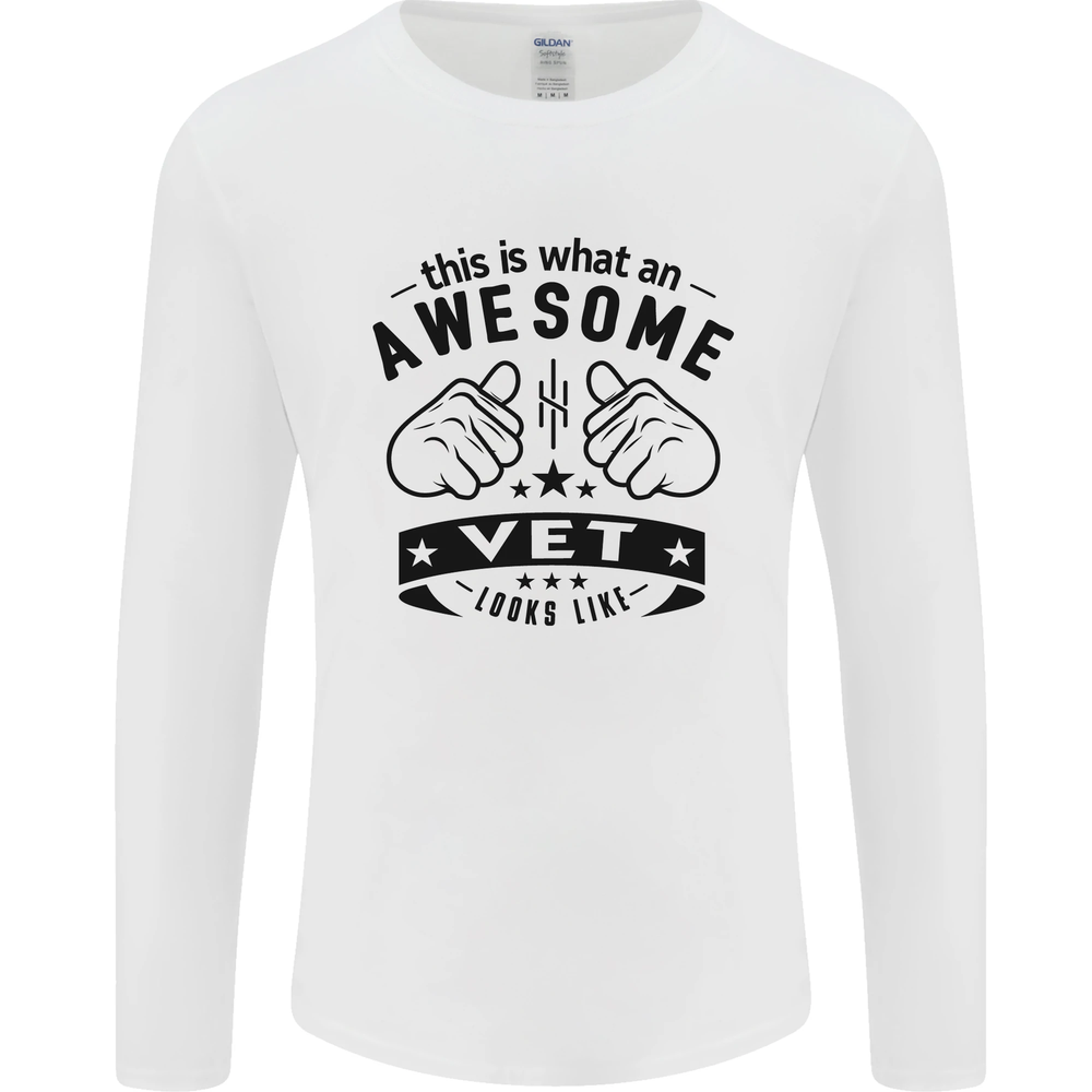 Awesome Vet Looks Like Veterinarian Mens Long Sleeve T-Shirt