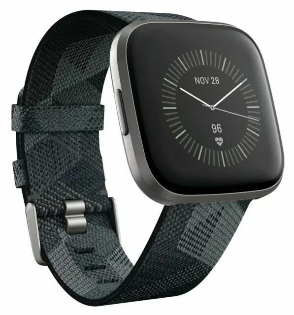 Fitbit Versa 2 Special Edition 40mm Mist Gray Aluminum Case and Smoke Woven Band