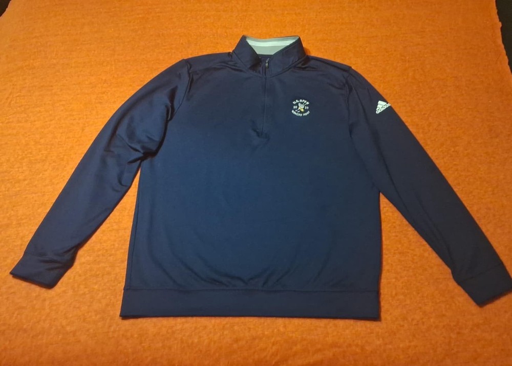 US Open Pullover Zip Men Medium Shirt Adidas Winged Foot 2020 Performance Navy