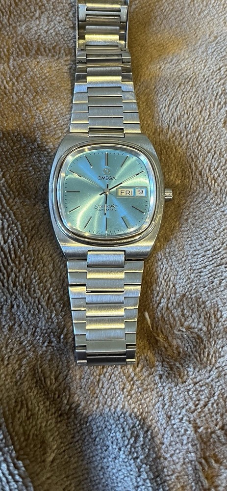 Vintage Omega Seamaster Day-Date Custom Ice Blue Dial Watch