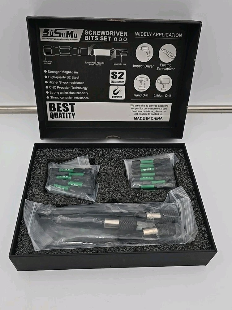 Sctewdriver Bits Set 69 Piece Magnetic Security CNC Precision S2 Steel Alloy New