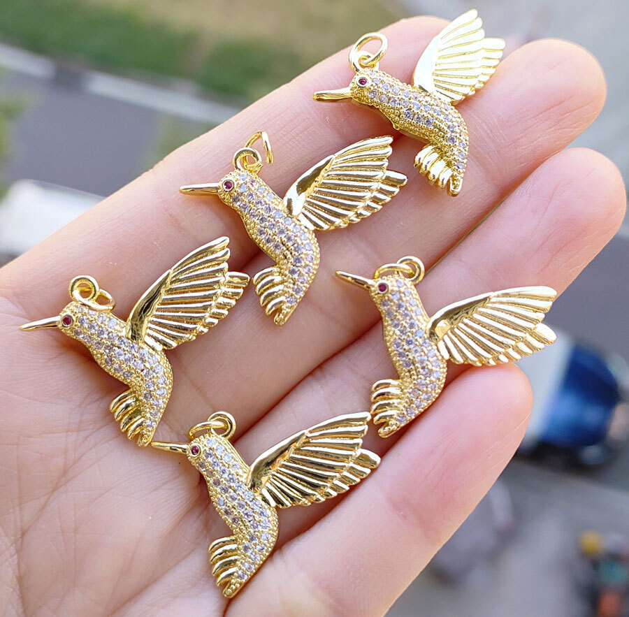 10pcs Metal Crystal bird Pendants Magic Reiki Healing Amulet