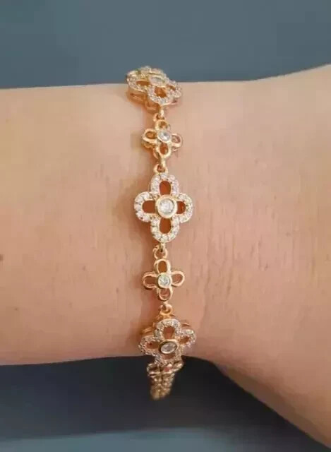 10Ct Round Cut Simulated Diamond Women's Tennis Bracelet 14k Rose Gold Plated