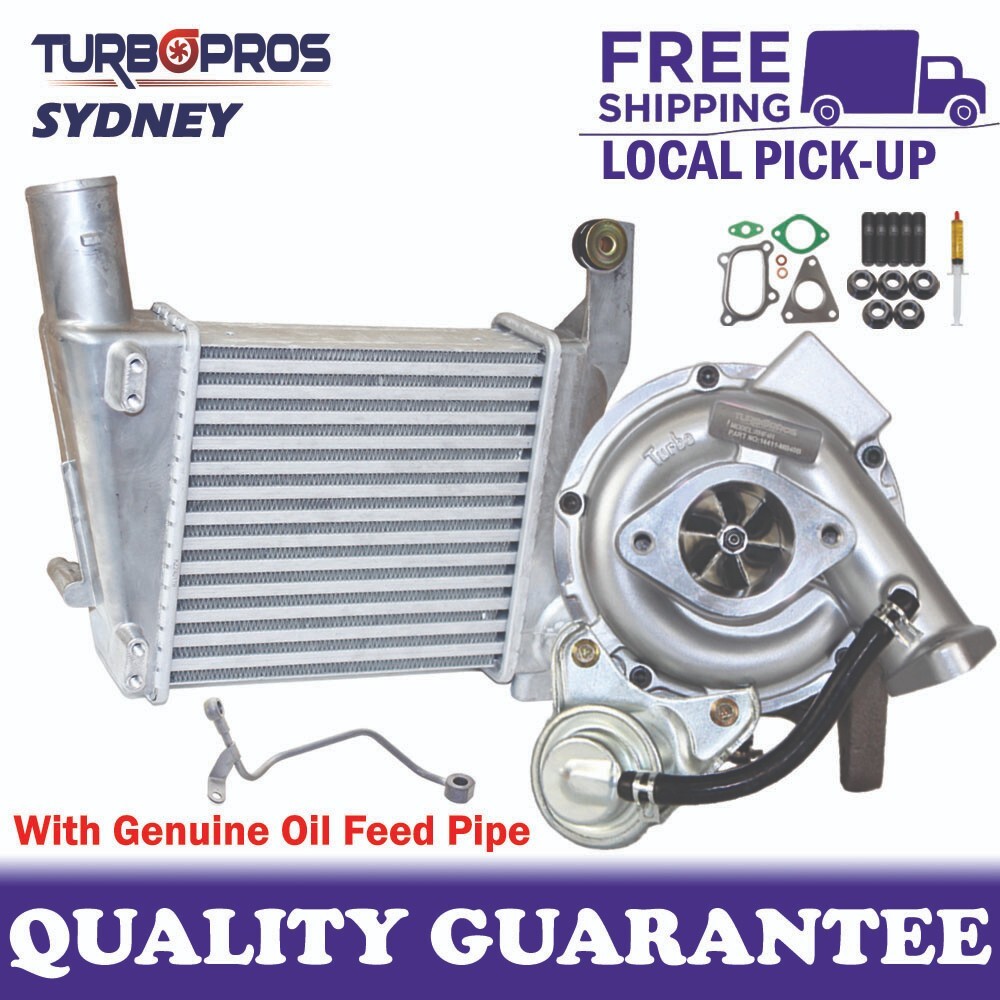 Upgrade Billet Turbo+63mm Intercooler & Oil Feed Pipe For Nissan Navara D22 2.5L