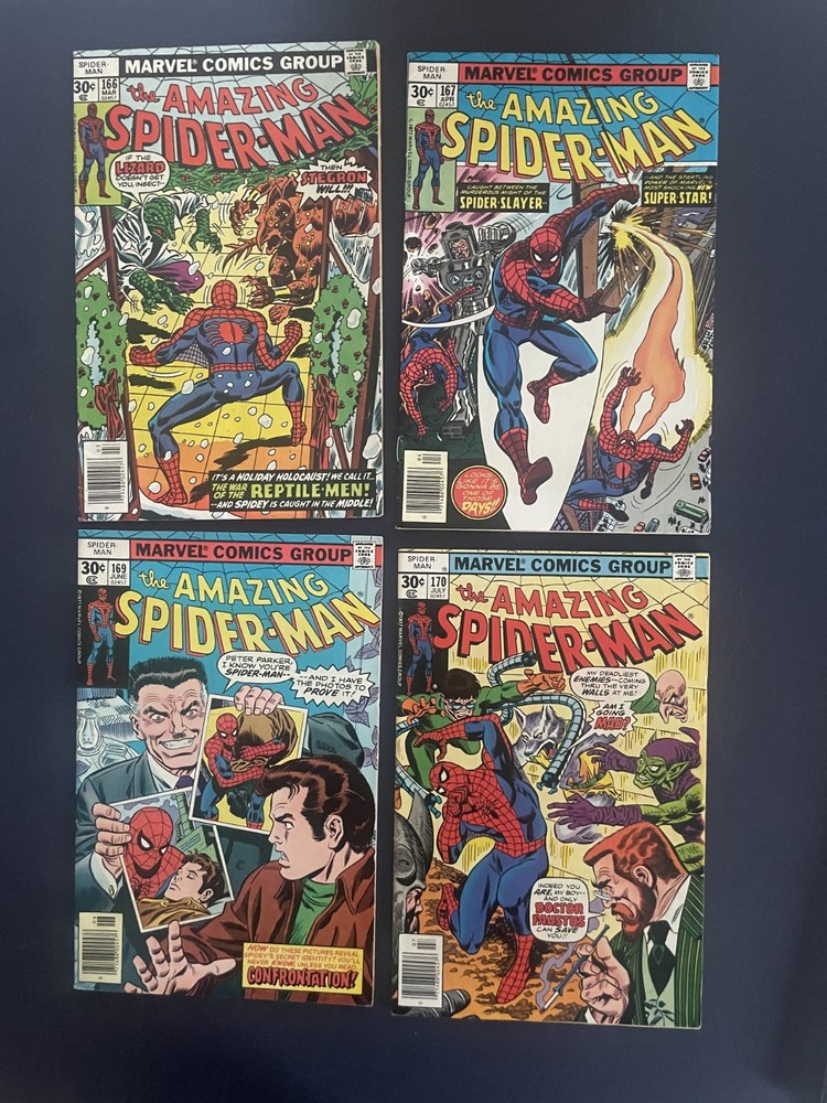 The Amazing Spider-Man #166, 167, 169, 170 Marvel Comics MCU